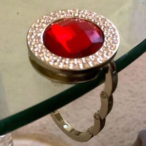Purse Handbag hanger hook folding restaurant bar silver red